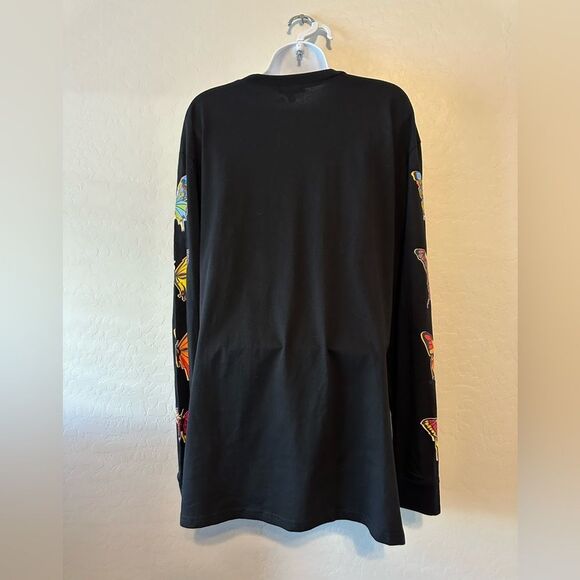Dolls kill Current‎ mood ACID CANVAS LONG SLEEVE TEE butterfly size Large - Picture 5 of 8